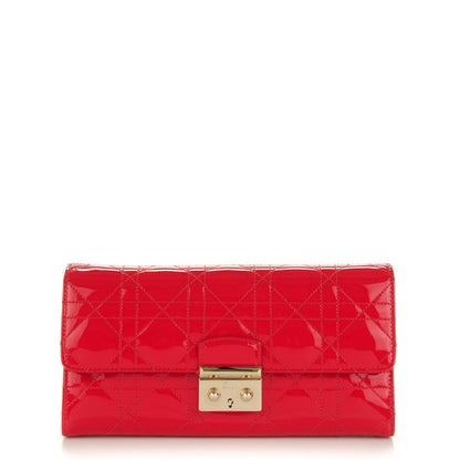 Christian Dior Patent Cannage Miss Dior Chain Wallet Red 1 of 7