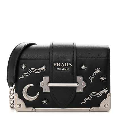 Prada City Calf Saffiano Cahier Astrology Bag Black 1 of 9