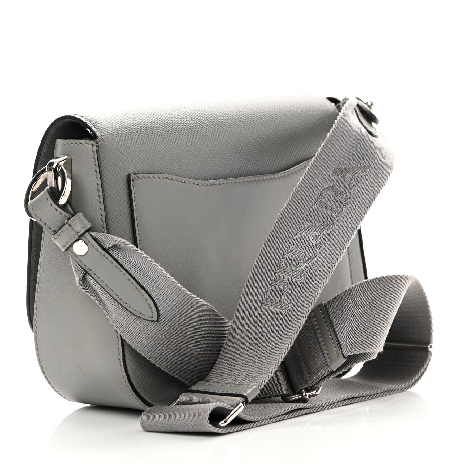 Prada Saffiano Cuir Identity Shoulder Bag Ardesia 3 of 15