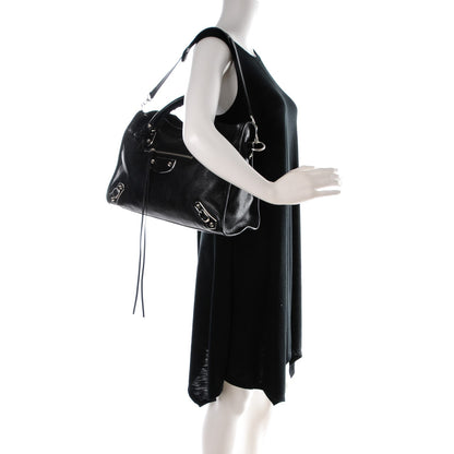 Balenciaga Chevre Silver Metallic Edge Hardware City Black 2 of 7