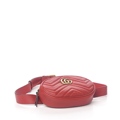 Gucci Calfskin Matelasse GG Marmont Belt Bag 95 38 Hibiscus Red 3 of 8
