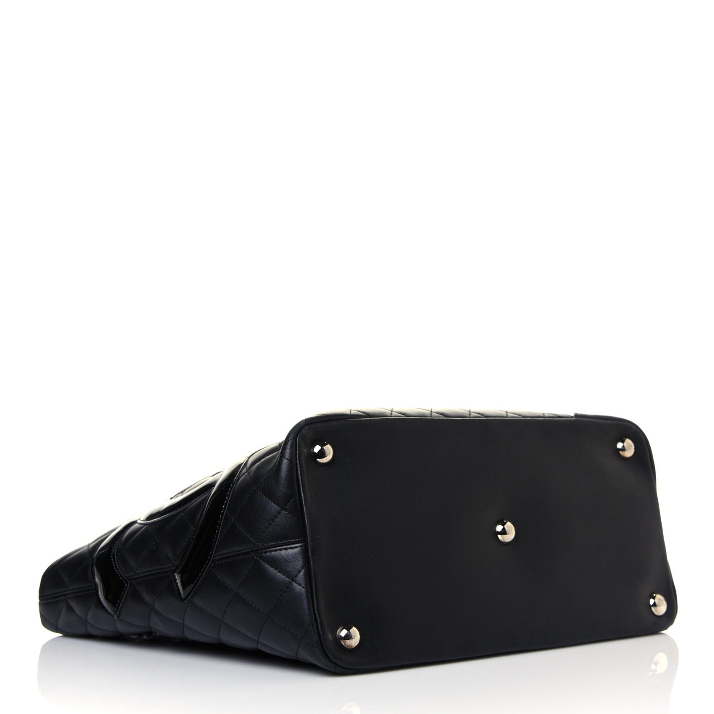 Calfskin Quilted Large Cambon Tote Black