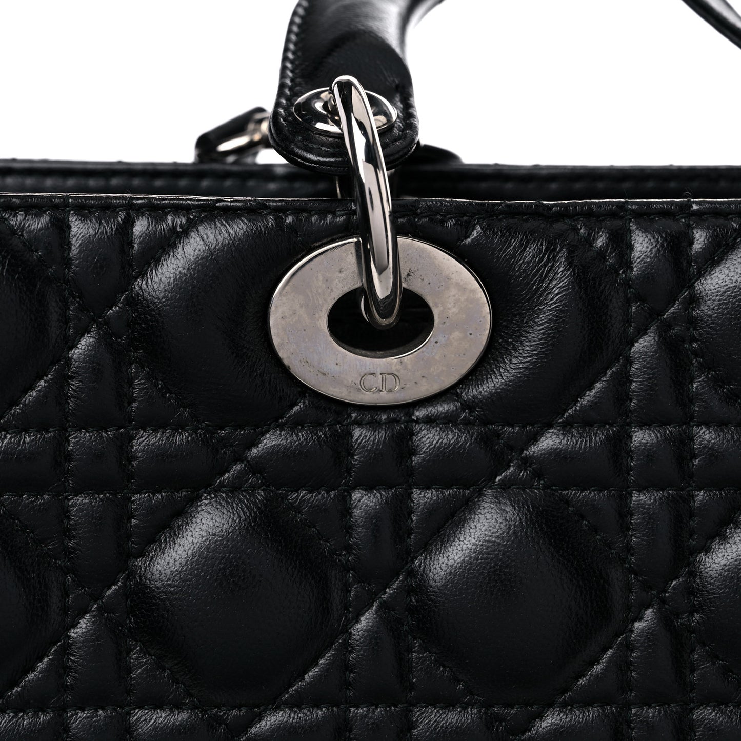 Lambskin Cannage Large Lady Dior Black