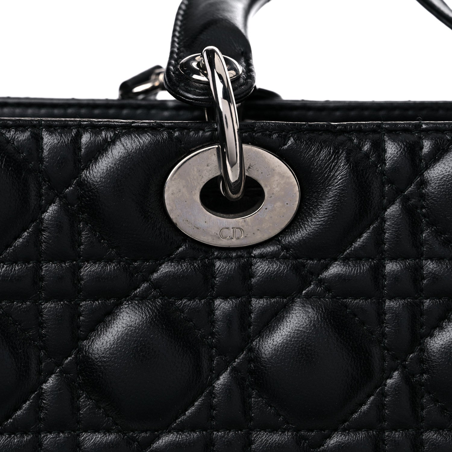 Christian Dior Lambskin Cannage Large Lady Dior Black 18 of 21