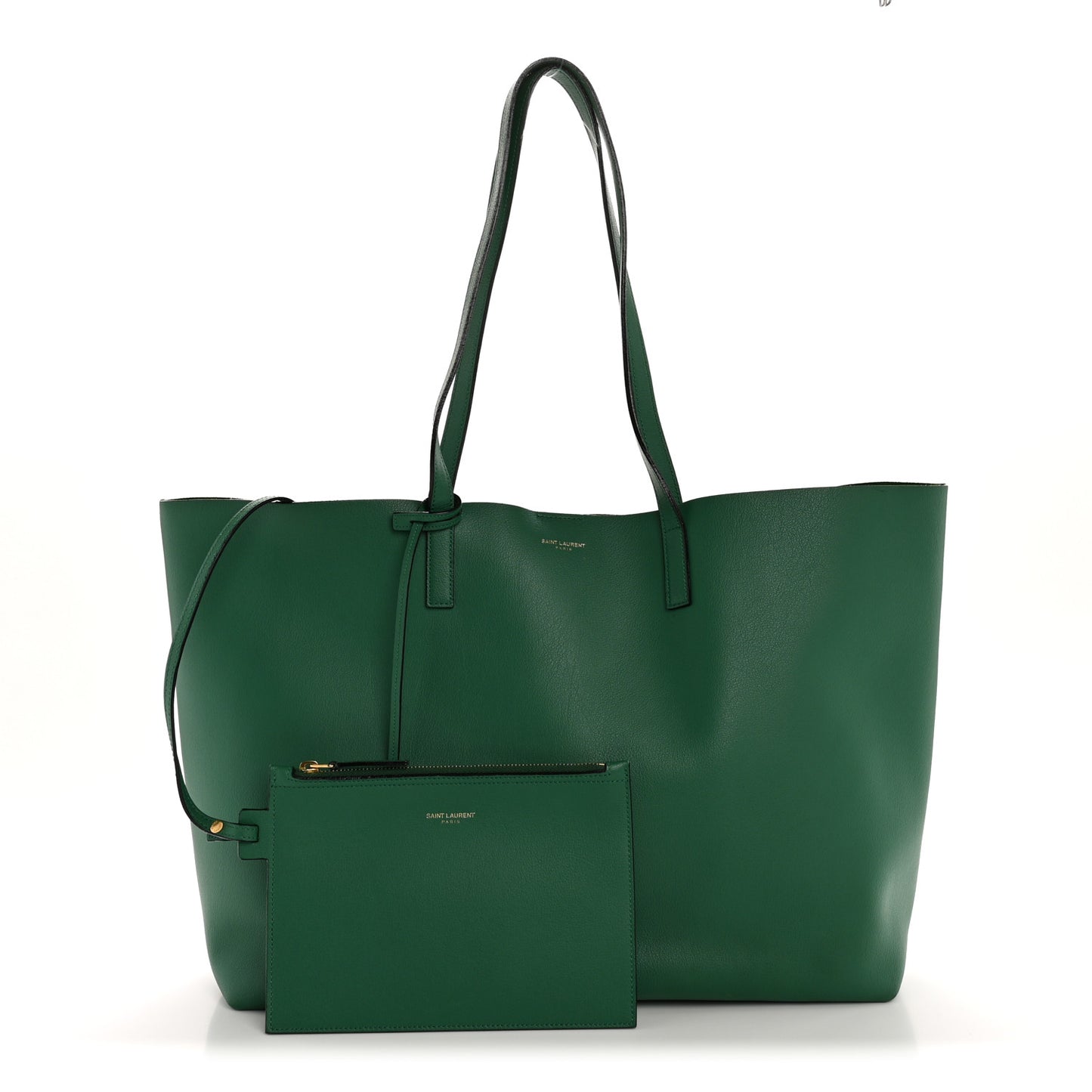 Calfskin Large Shopping Tote Emerald Green