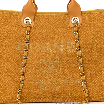 Chanel Lurex Boucle Medium Deauville Tote Yellow 6 of 13