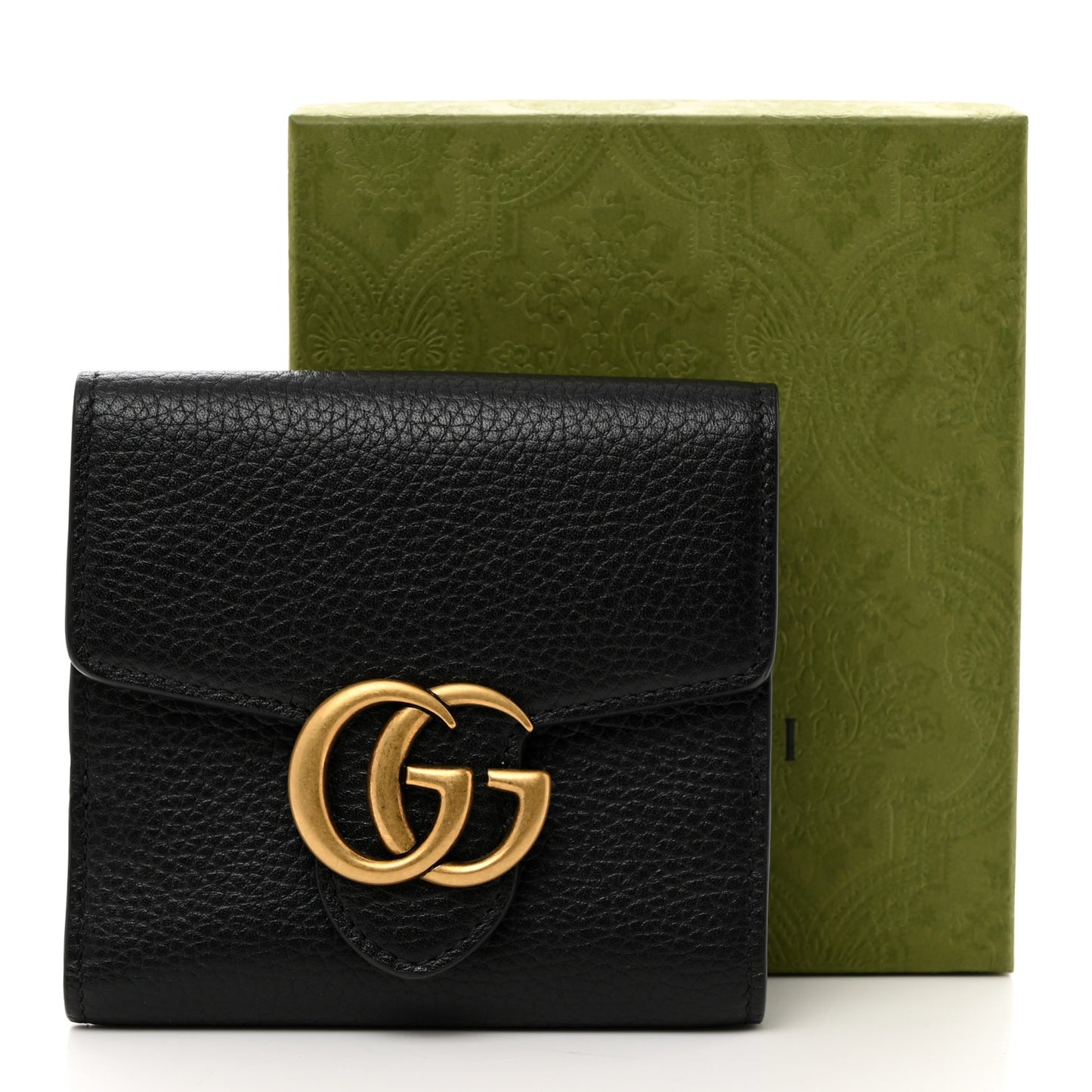 Dollar Calfskin Medium GG Marmont Wallet Black
