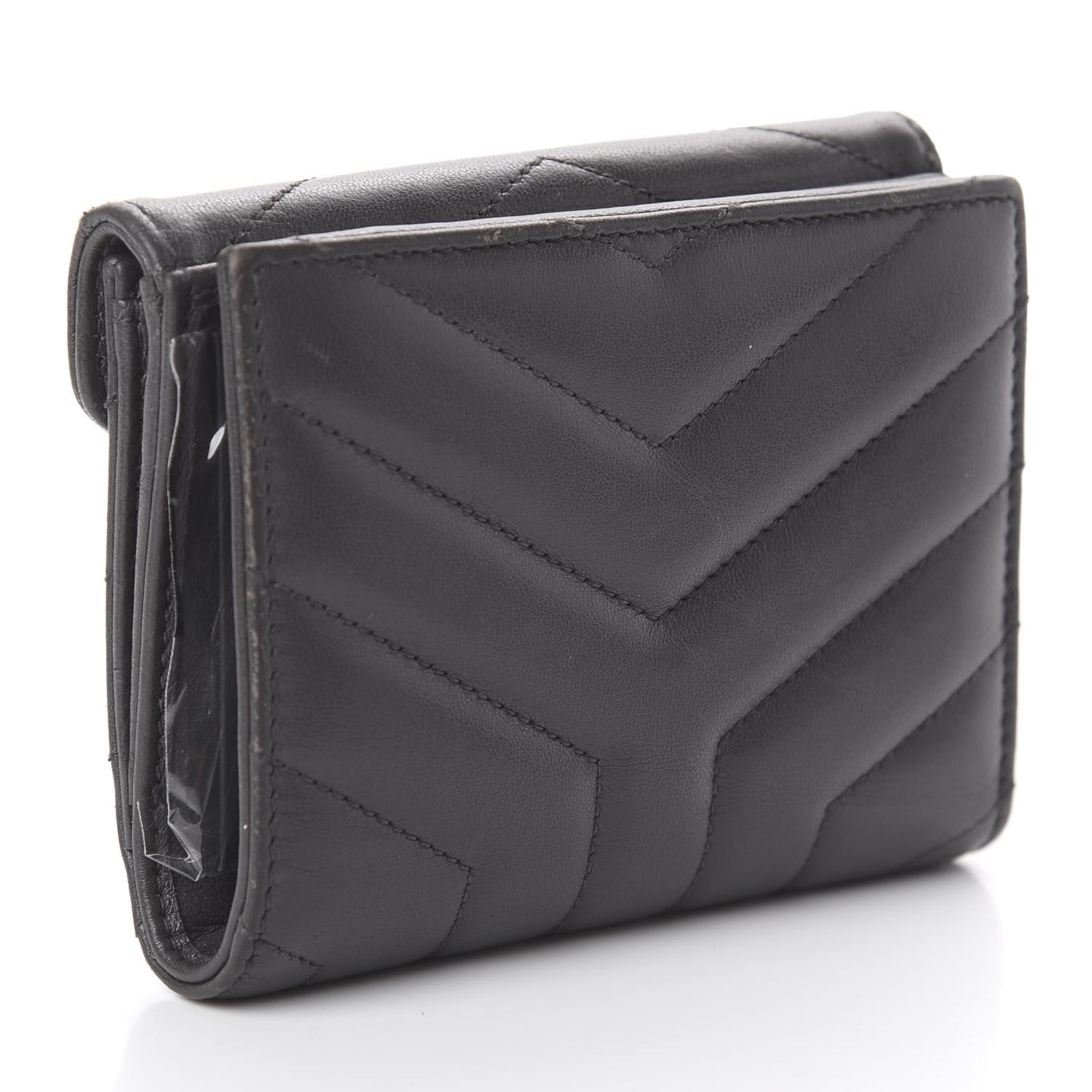Lambskin Y Quilted Monogram Compact Loulou Wallet Asphalt