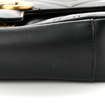 Gucci Calfskin Matelasse Mini GG Marmont Shoulder Bag Black 14 of 16