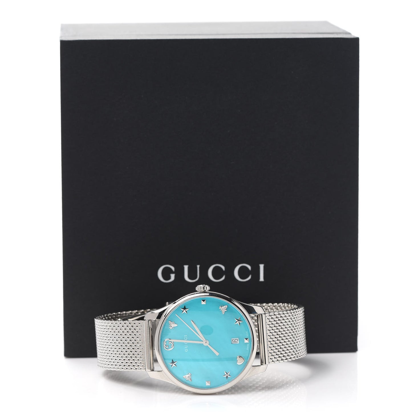 Stainless Steel Turquoise Mother of Pearl 38mm G-Timeless Charm Quartz Watch