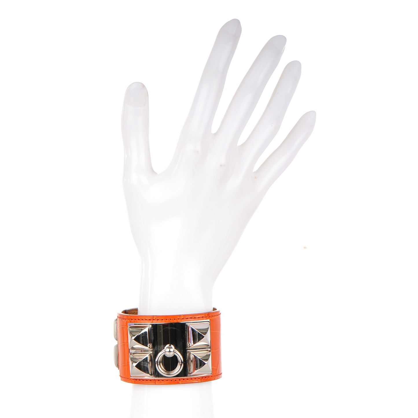Shiny Alligator Collier De Chien CDC Bracelet L Orange
