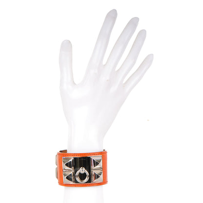 Hermes Shiny Alligator Collier De Chien CDC Bracelet L Orange 2 of 6