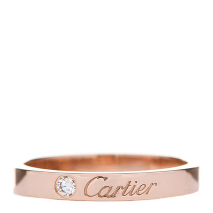 Cartier 18K Pink Gold Diamond 3mm C De Cartier Wedding Band Ring 54 7 1 of 6