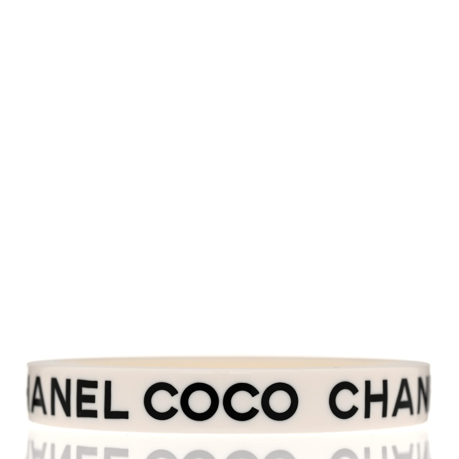 Chanel Resin Coco Bangle Bracelet White Black 3 of 4