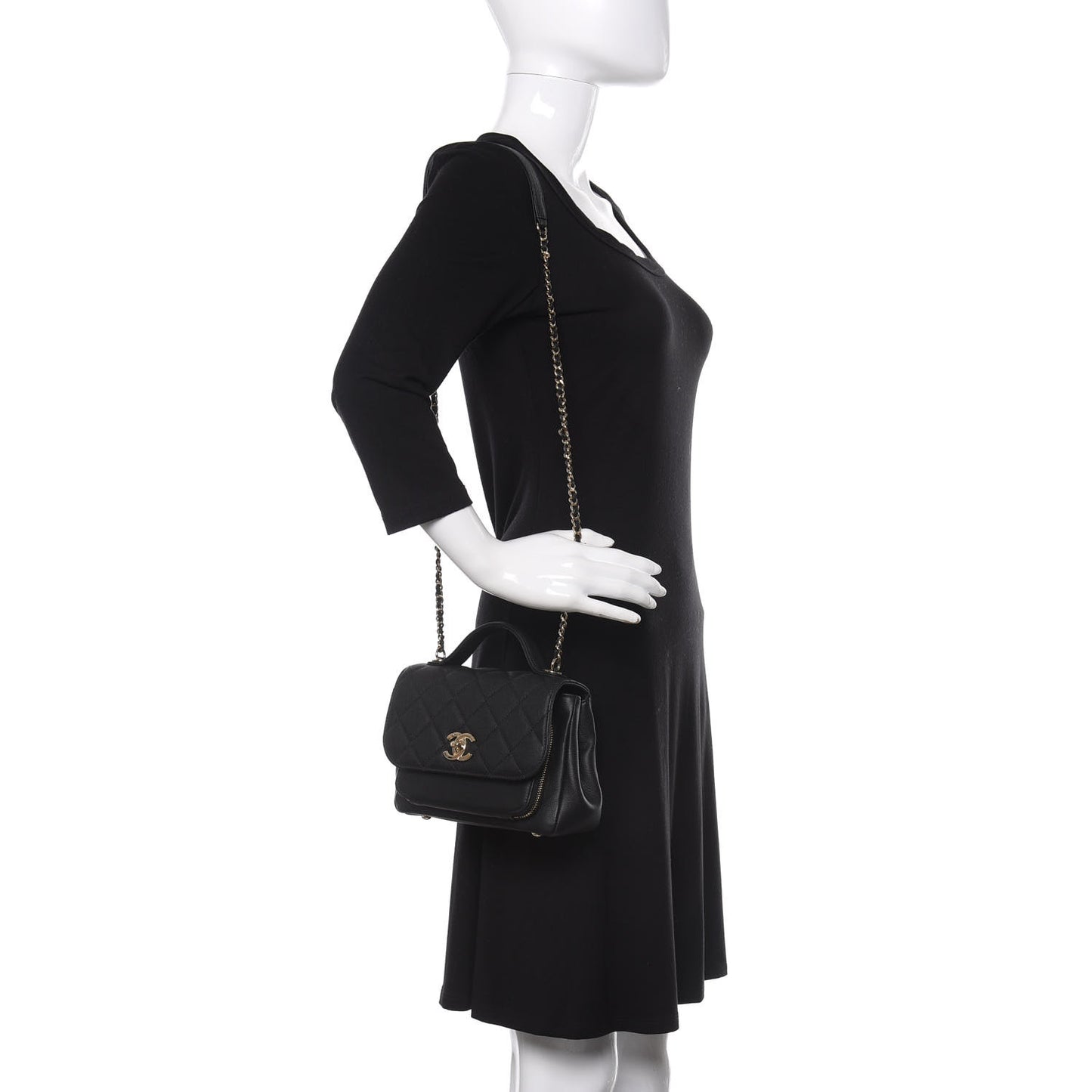 Caviar Quilted Small Business Affinity Flap Black