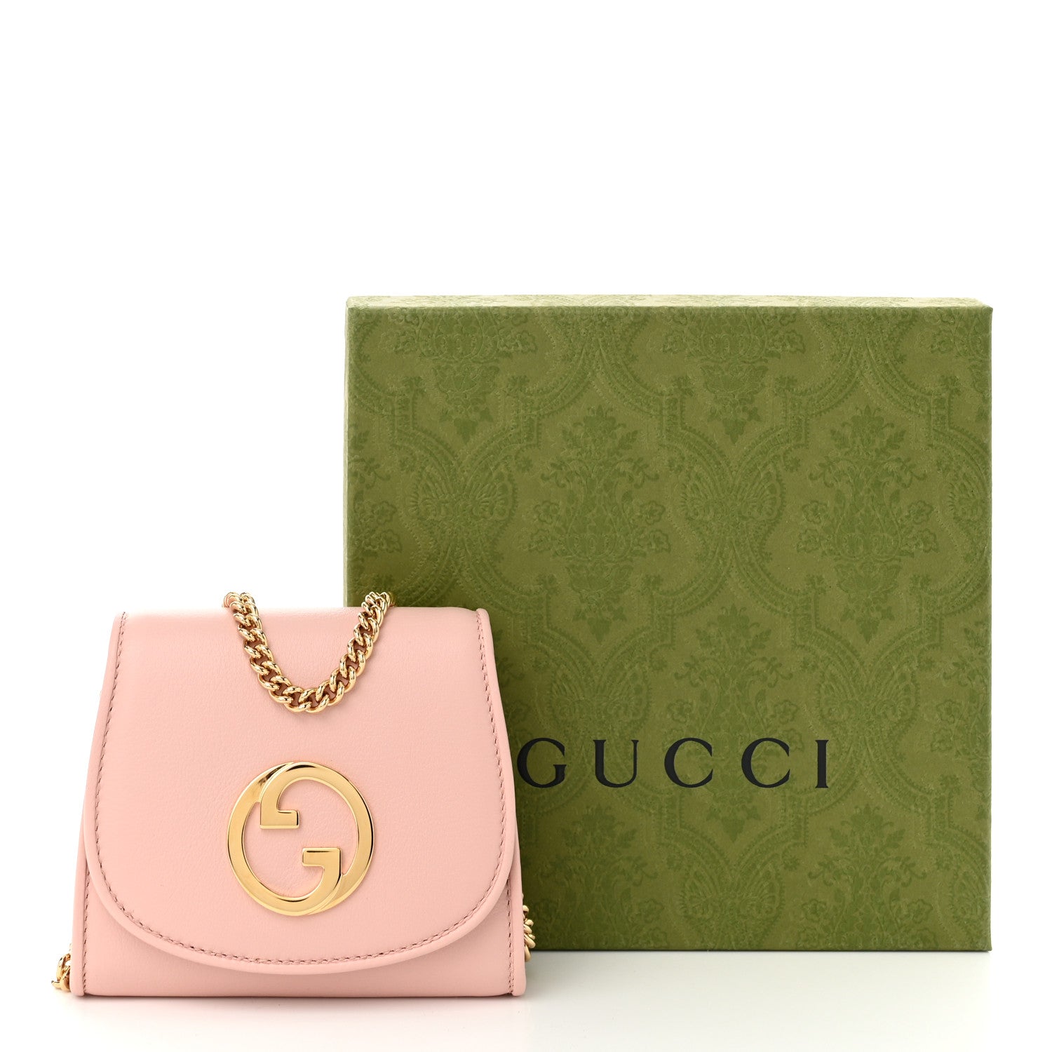 Gucci Roxy Calfskin Medium Blondie Chain Wallet Powder Pink 12 of 12