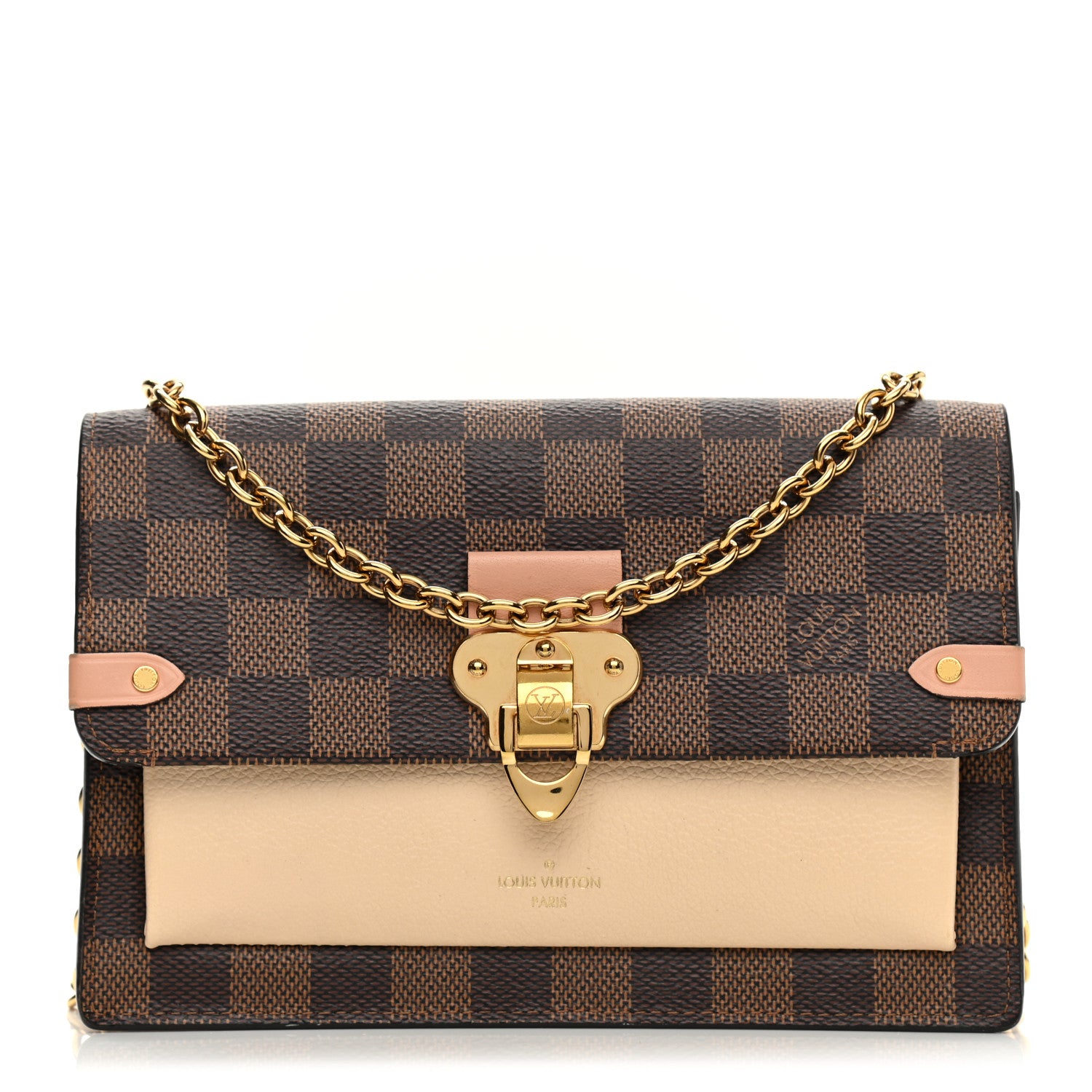 Louis Vuitton Damier Ebene Vavin Chain Wallet Creme 1 of 8