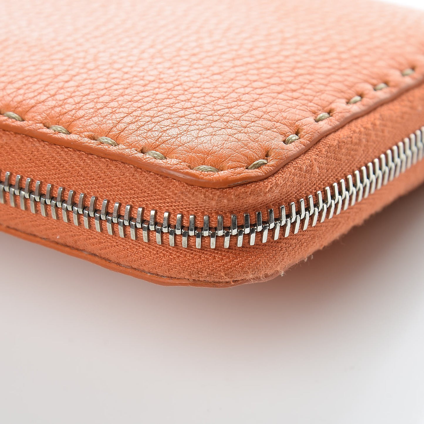 Cuoio Romano Selleria Zip Around Wallet Orange
