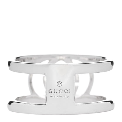 Gucci Sterling Silver 9mm Interlocking G Open Band Ring 50 5.5 3 of 4
