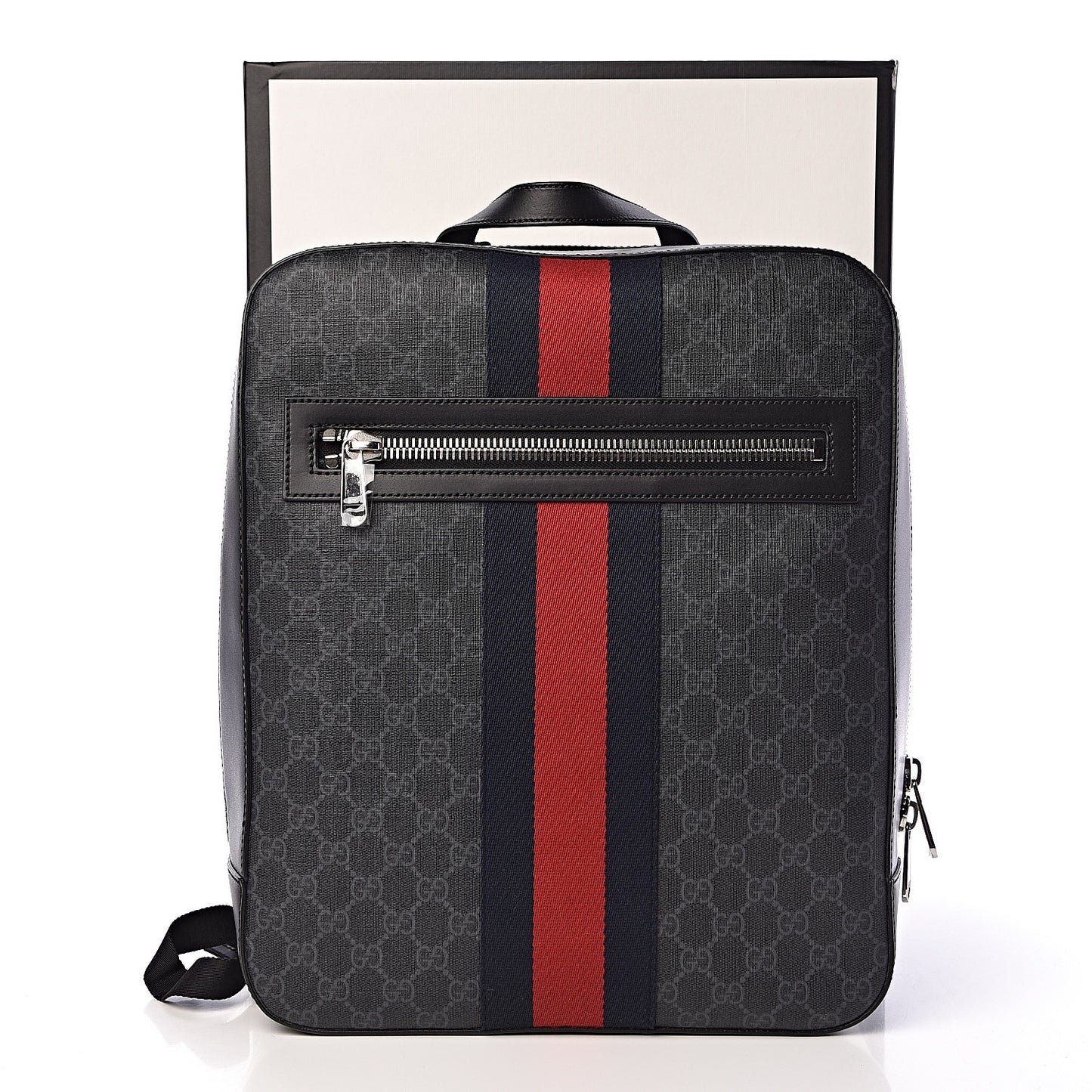 GG Supreme Monogram Web Tote Backpack Black Grey