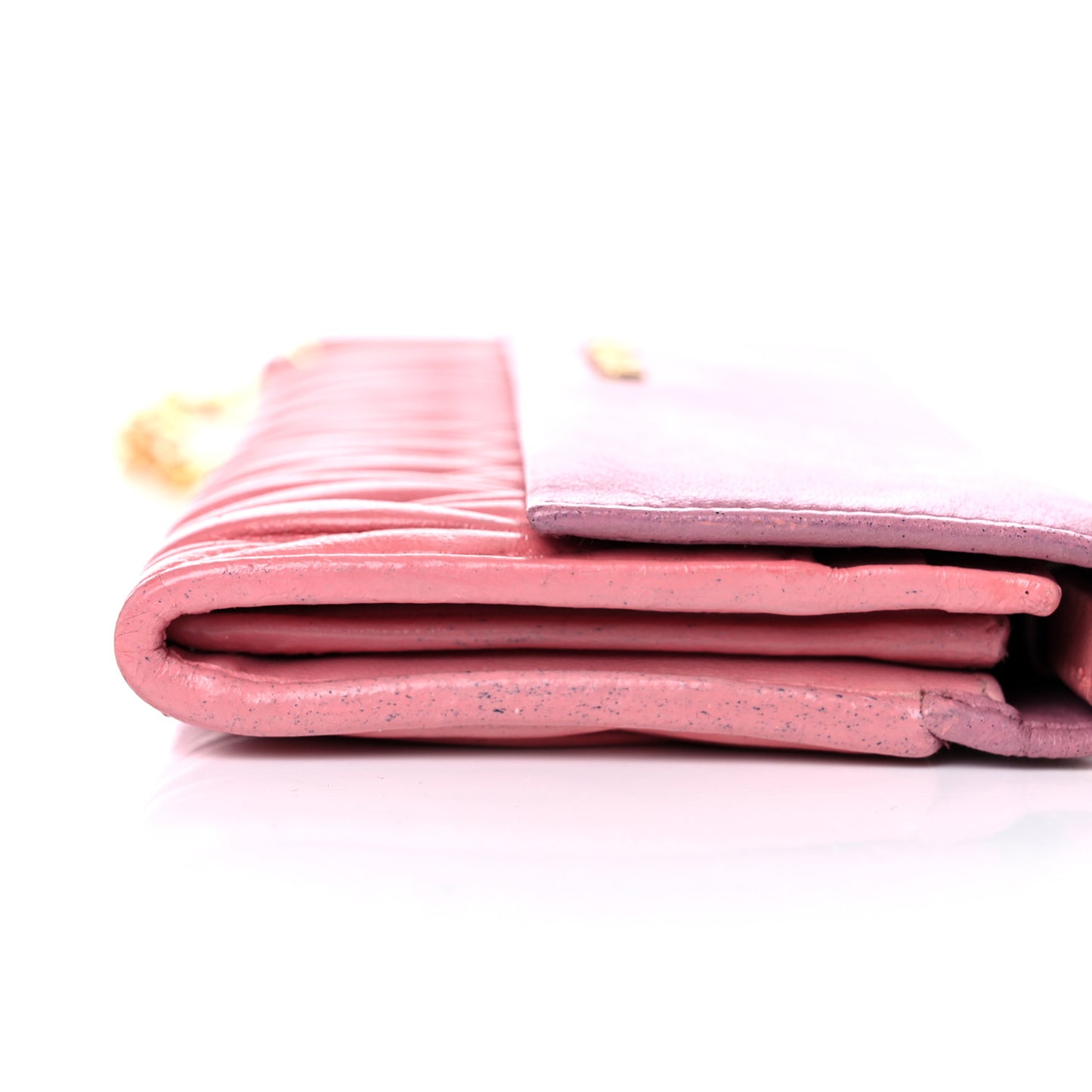 Nappa Matelasse Bicolor Wallet On Chain Loto Orchide