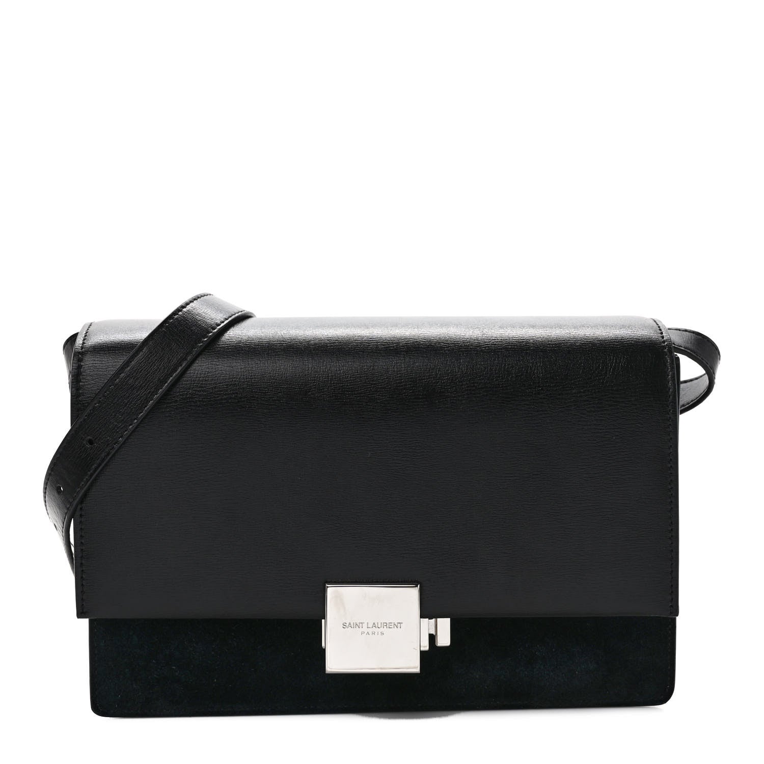 Saint Laurent Smooth Calfskin Suede Medium Bellechasse Black 1 of 8