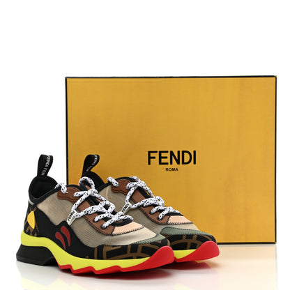 Fendi Technical Mesh Lycra FFreedom Patchwork Sneakers 36.5 Nude Tobacco Black 9 of 9