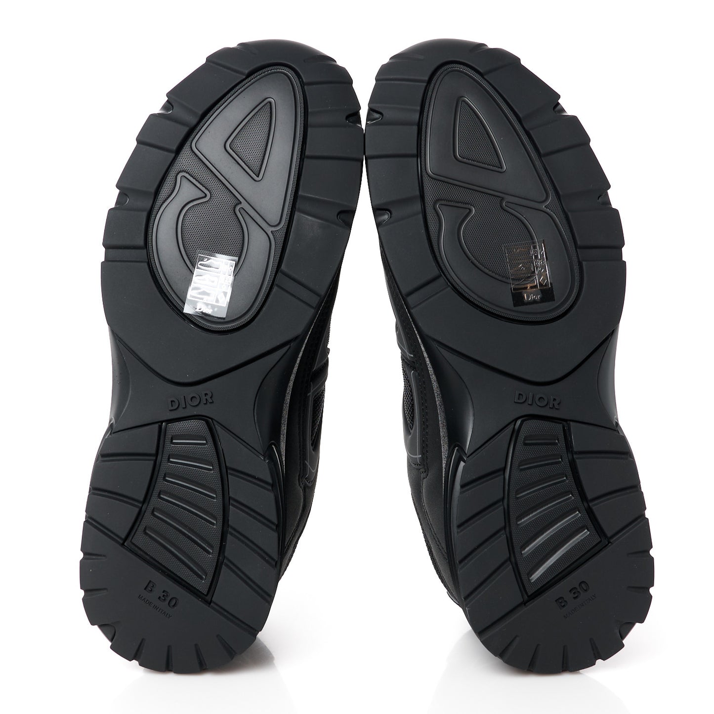 Technical Mesh Calfskin Mens B30 Sneakers 44 Black