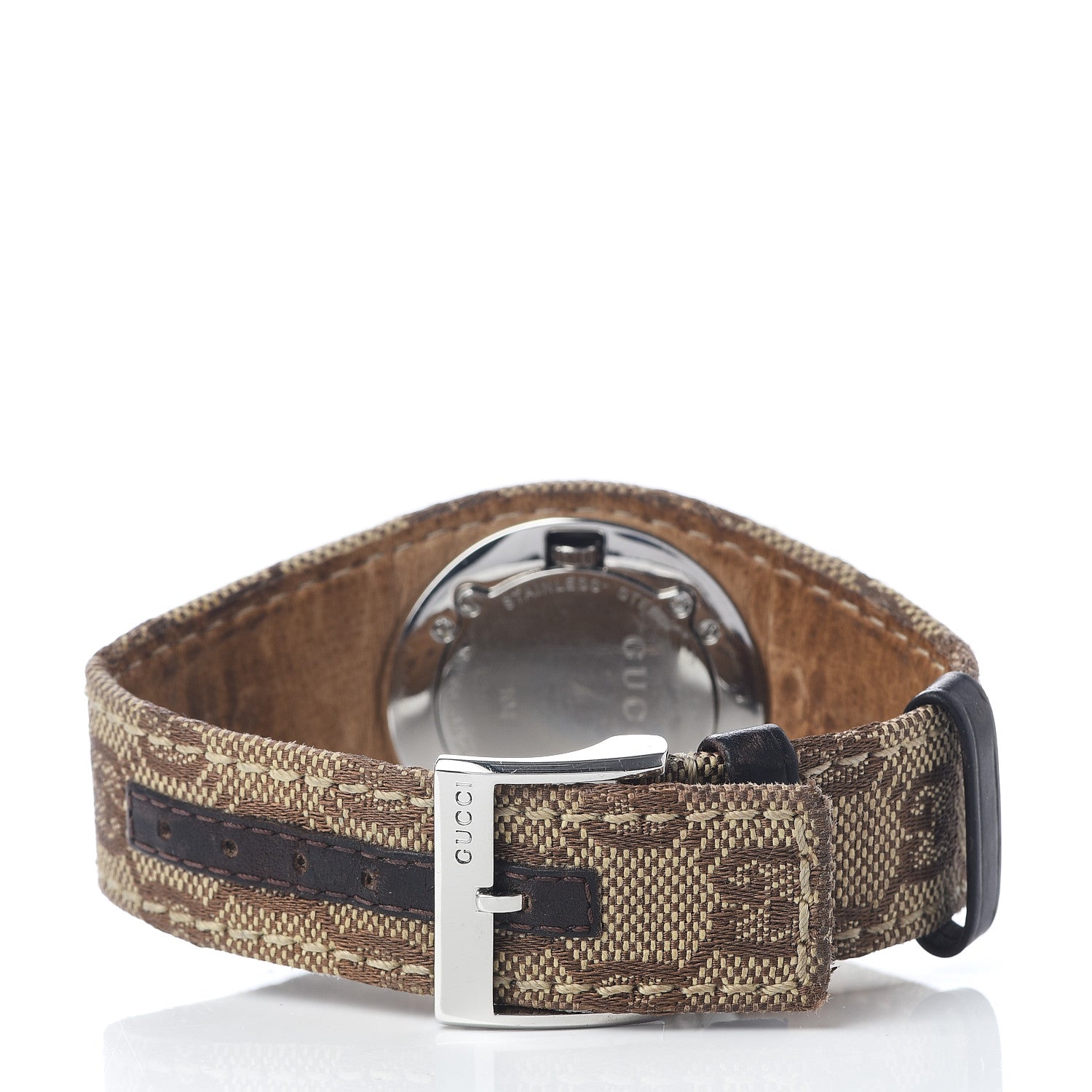 Gucci Stainless Steel Canvas 31mm 104 Monogram Quartz Watch Brown 4 of 8