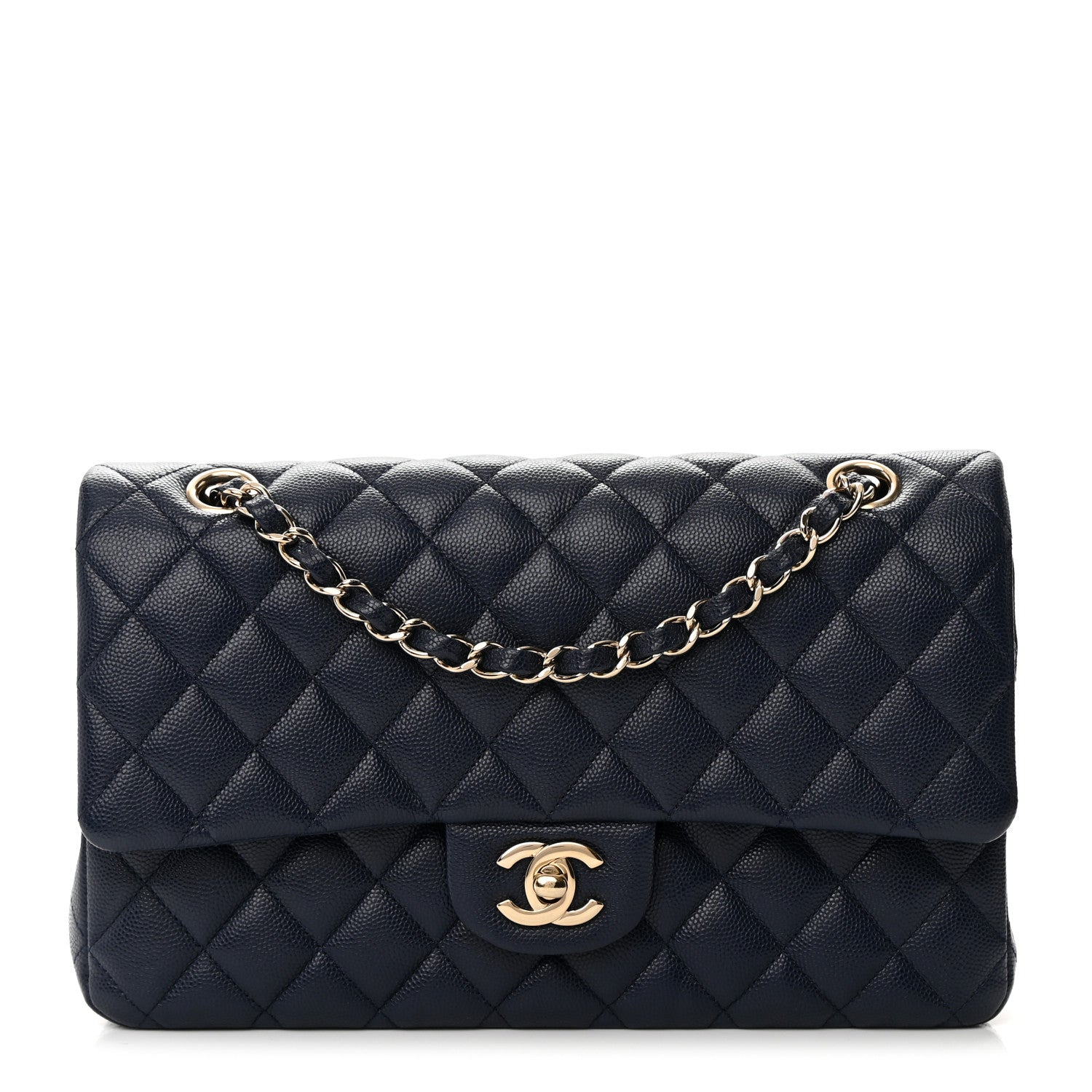 Chanel Caviar Quilted Medium Double Flap Navy 1 of 15