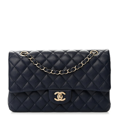 Chanel Caviar Quilted Medium Double Flap Navy 1 of 15