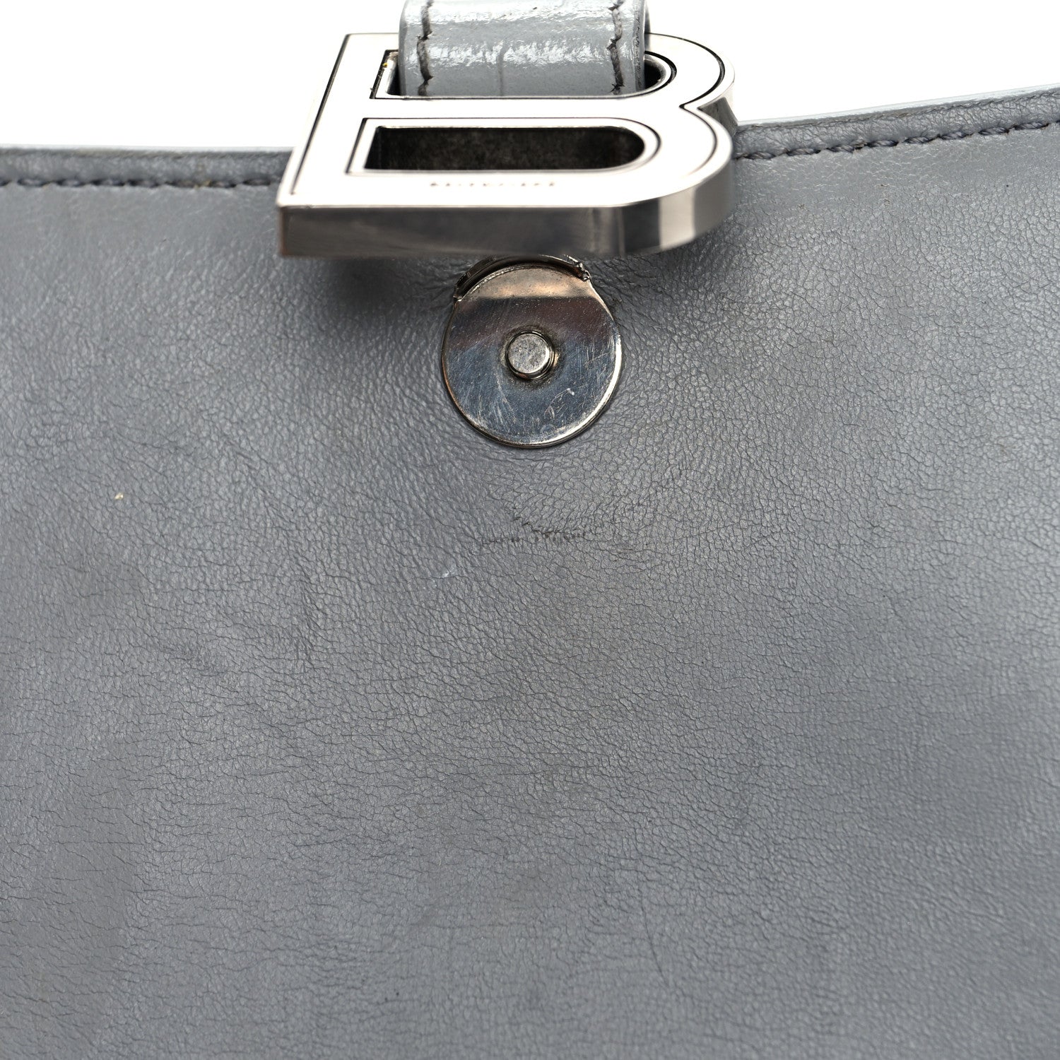 Balenciaga Shiny Calfskin Crocodile Embossed Small Hourglass Top Handle Bag Balenciaga Grey 10 of 13
