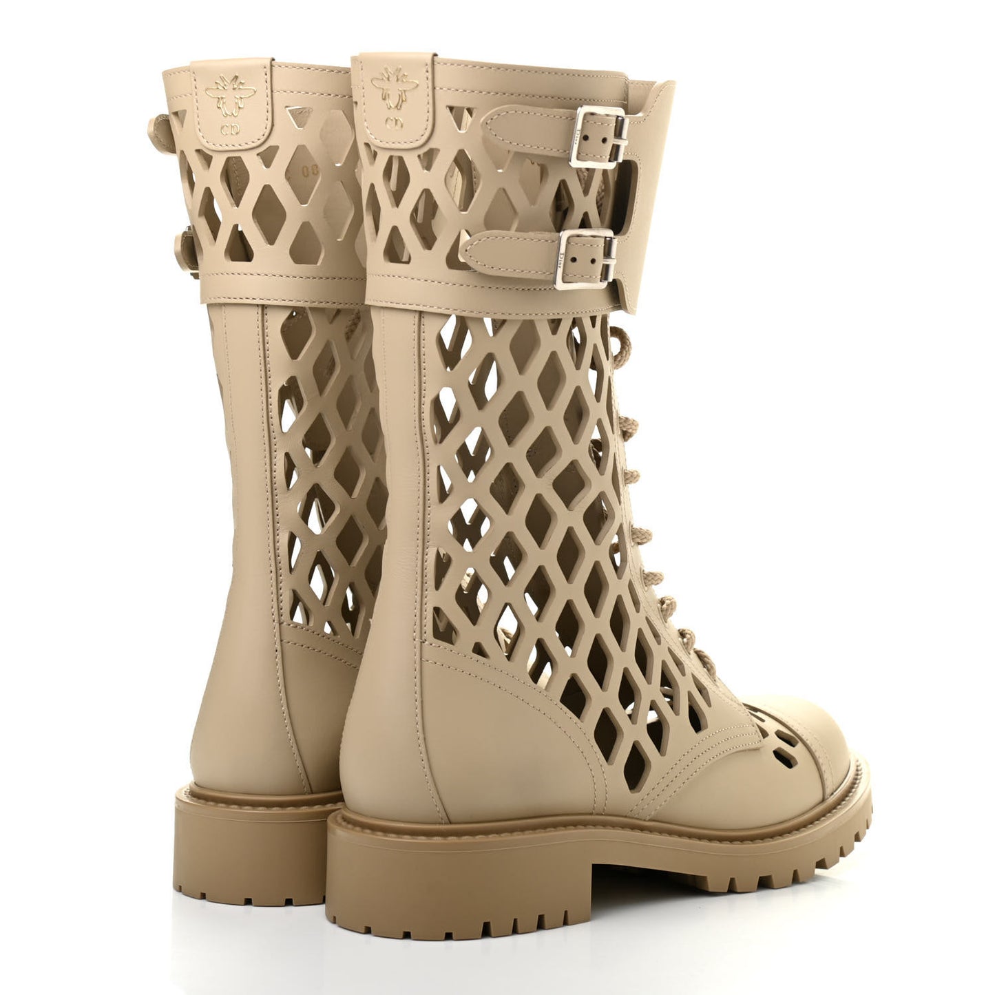 Matte Calfskin Womens D-Trap 30mm Tall Boots 39 Corde