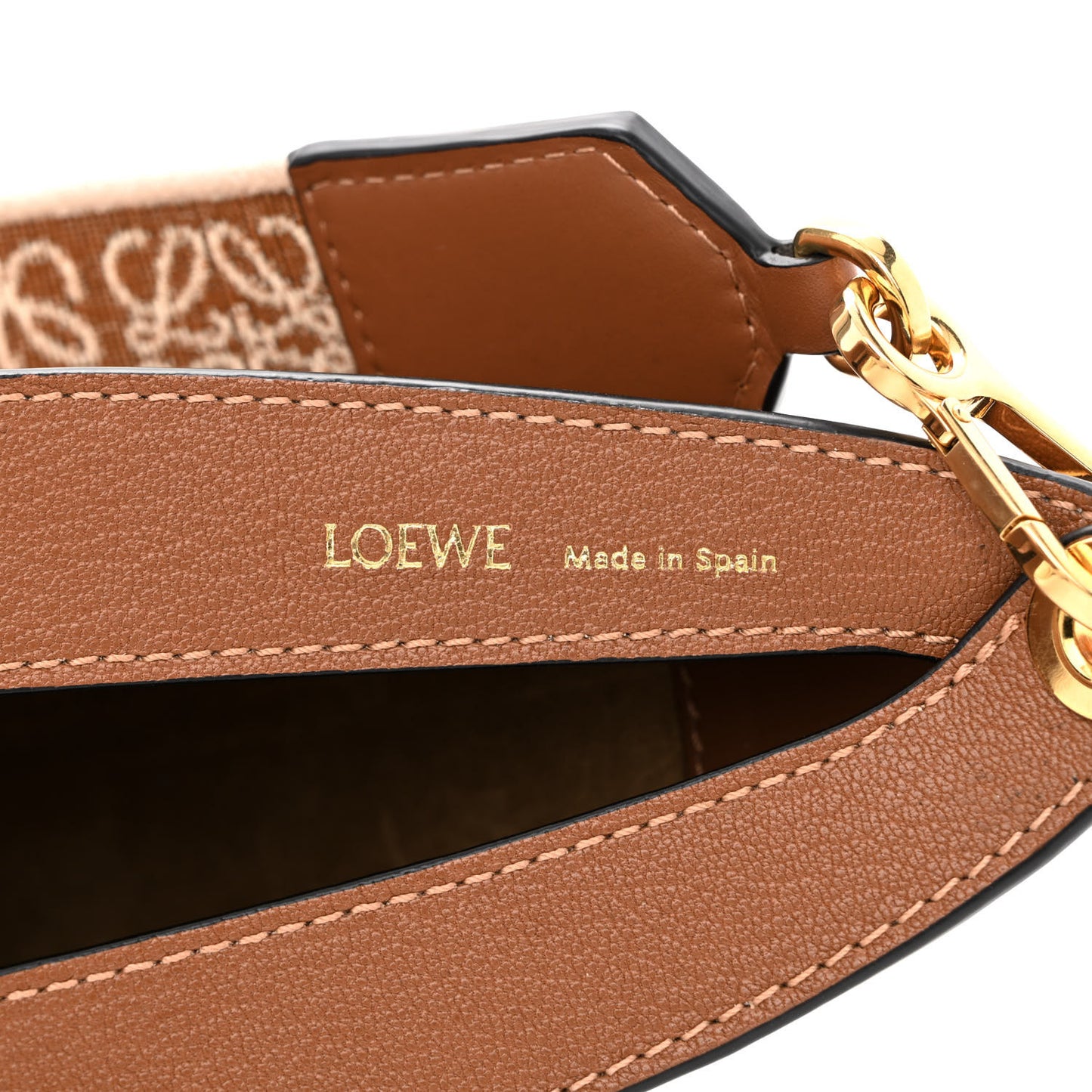 Satin Calfskin Jacquard Luna Bag Pecan