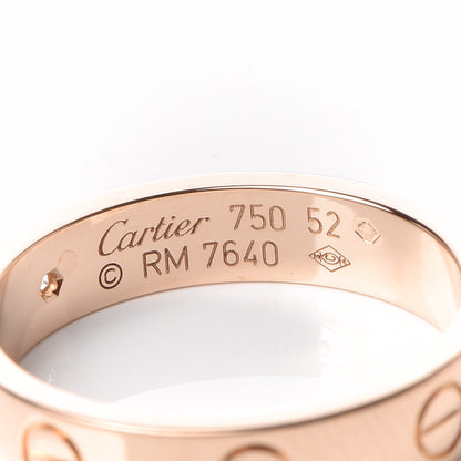 Cartier 18K Pink Gold Diamond 4mm LOVE Wedding Band Ring 52 6 3 of 6