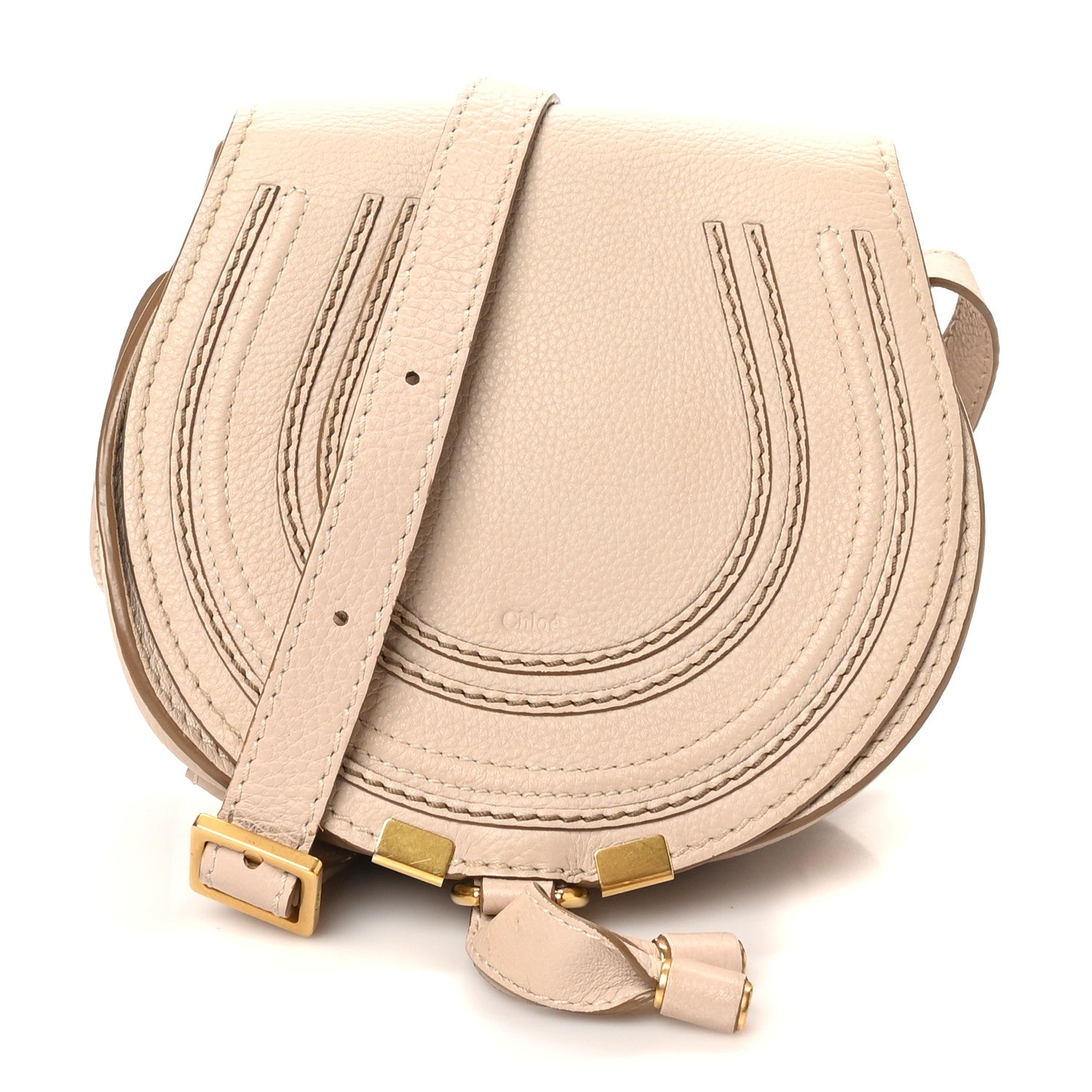 Chloe Calfskin Mini Marcie Round Crossbody Bag Root Beige 1 of 11