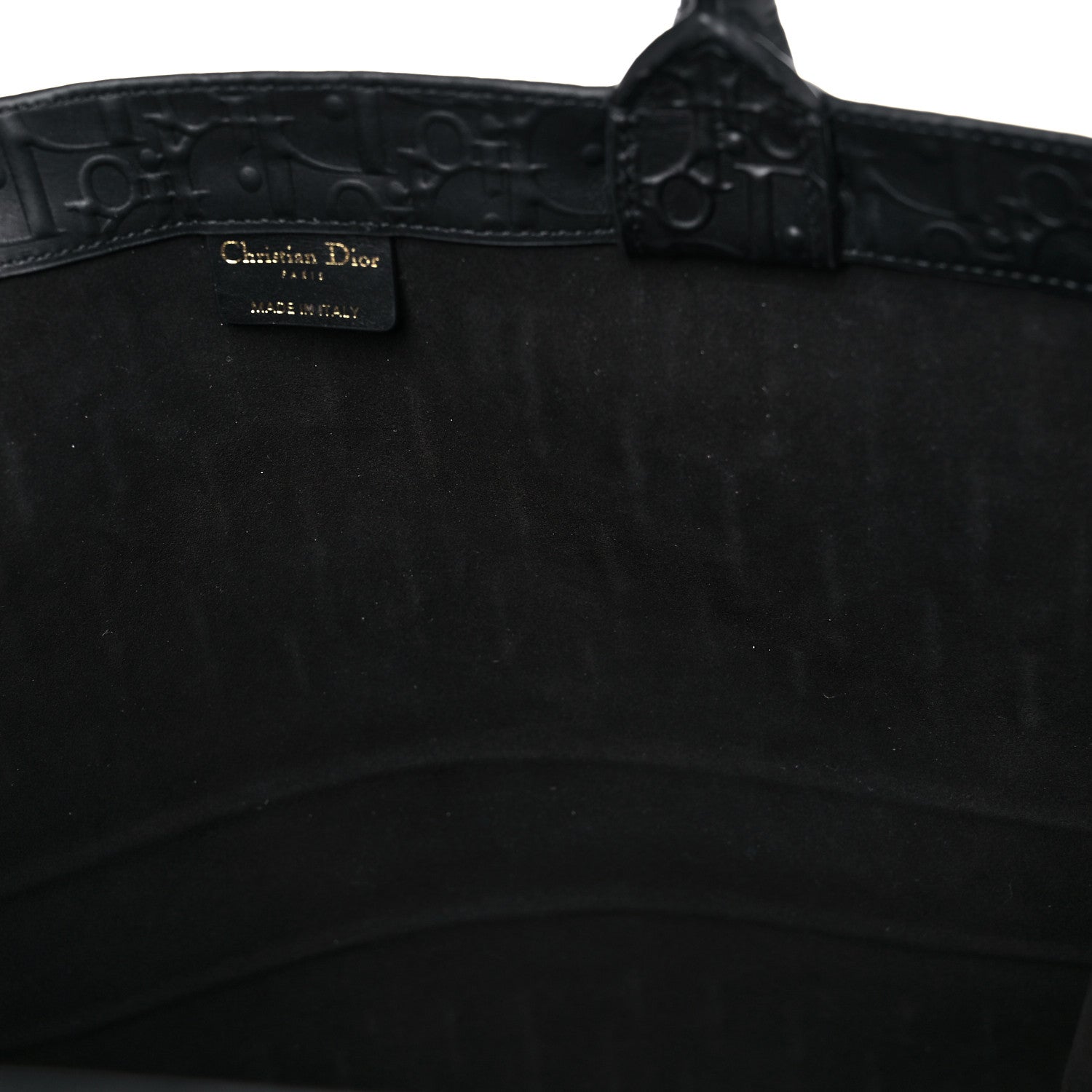 Christian Dior Oblique Calfskin Embossed Large Book Tote Black 10 of 12