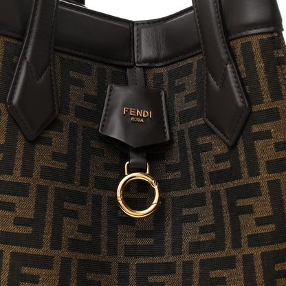 Fendi Fabric Jacquard Vitello Grace FF 1974 Medium Fendi Origami Tobacco Moro Ebano 8 of 12