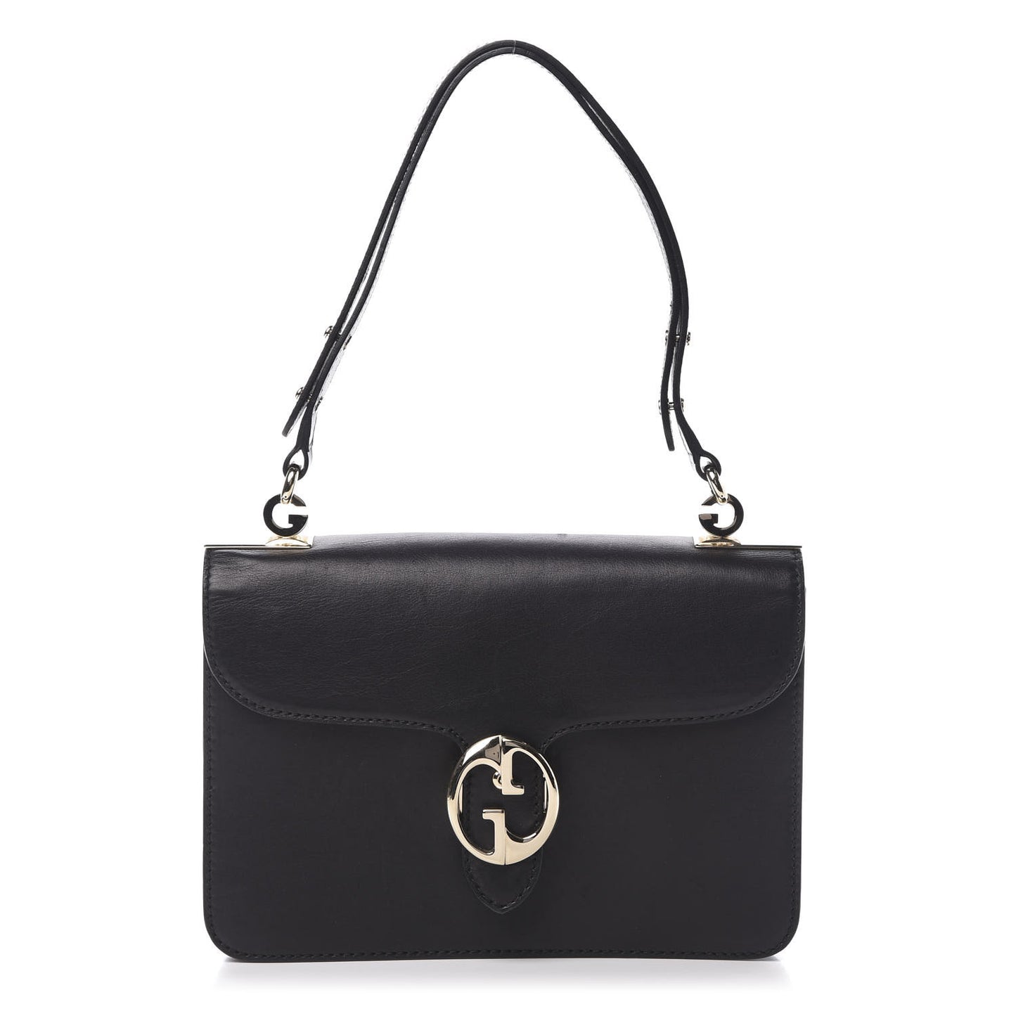 Calfskin Medium 1973 Shoulder Flap Bag Black