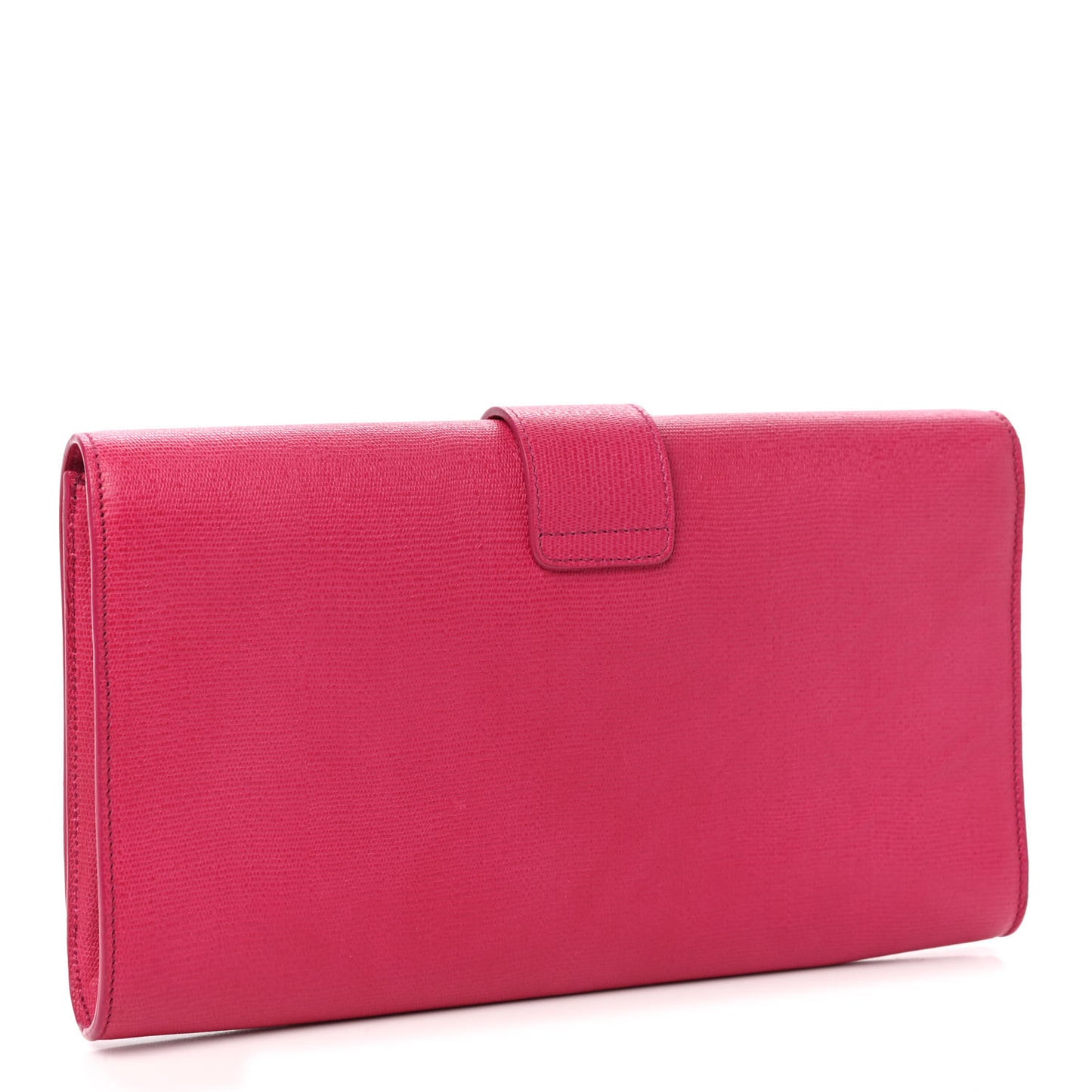 Calfskin Classic Y Ligne Clutch Fuchsia
