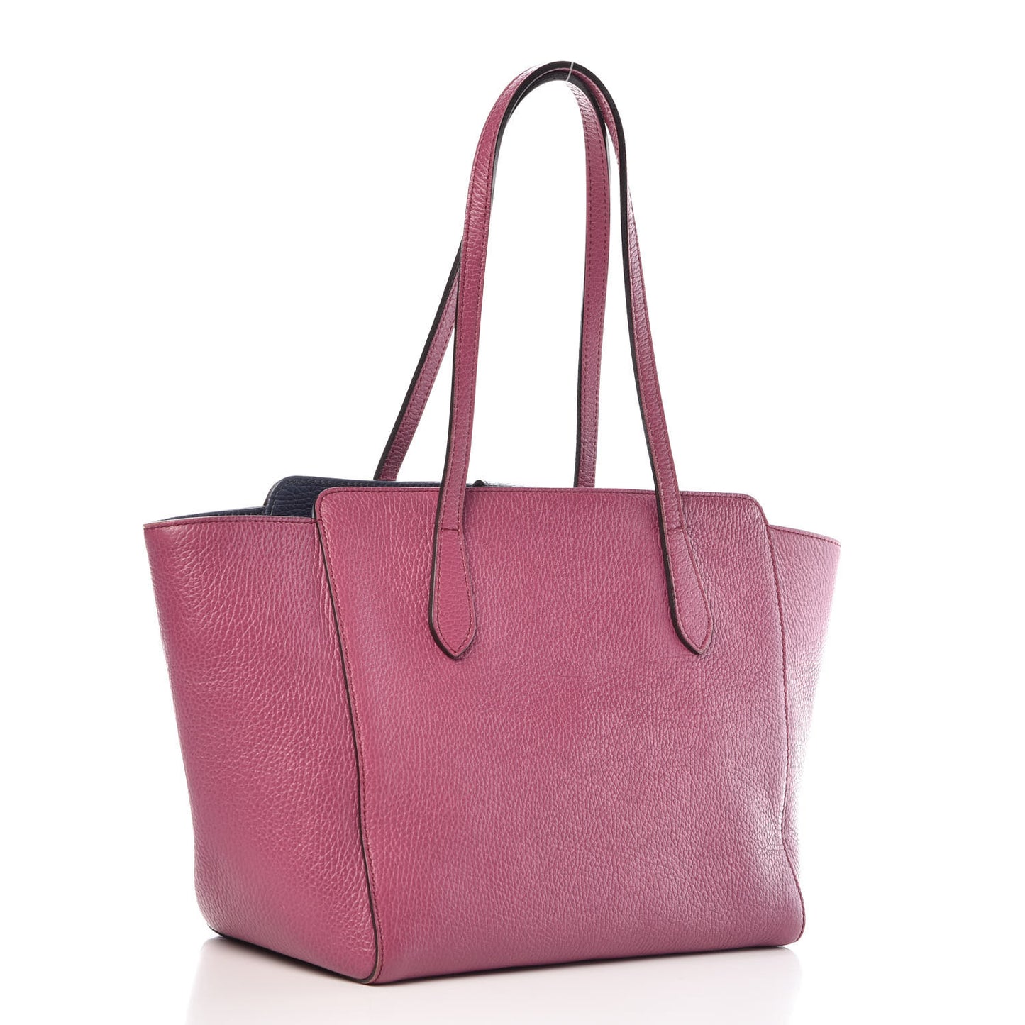 Dollar Calfskin Small Swing Tote Peonia Flower Washed Blue