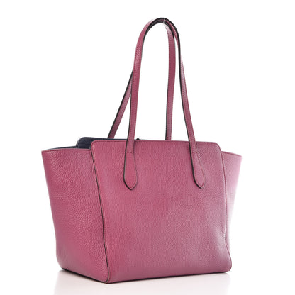 Gucci Dollar Calfskin Small Swing Tote Peonia Flower Washed Blue 3 of 9