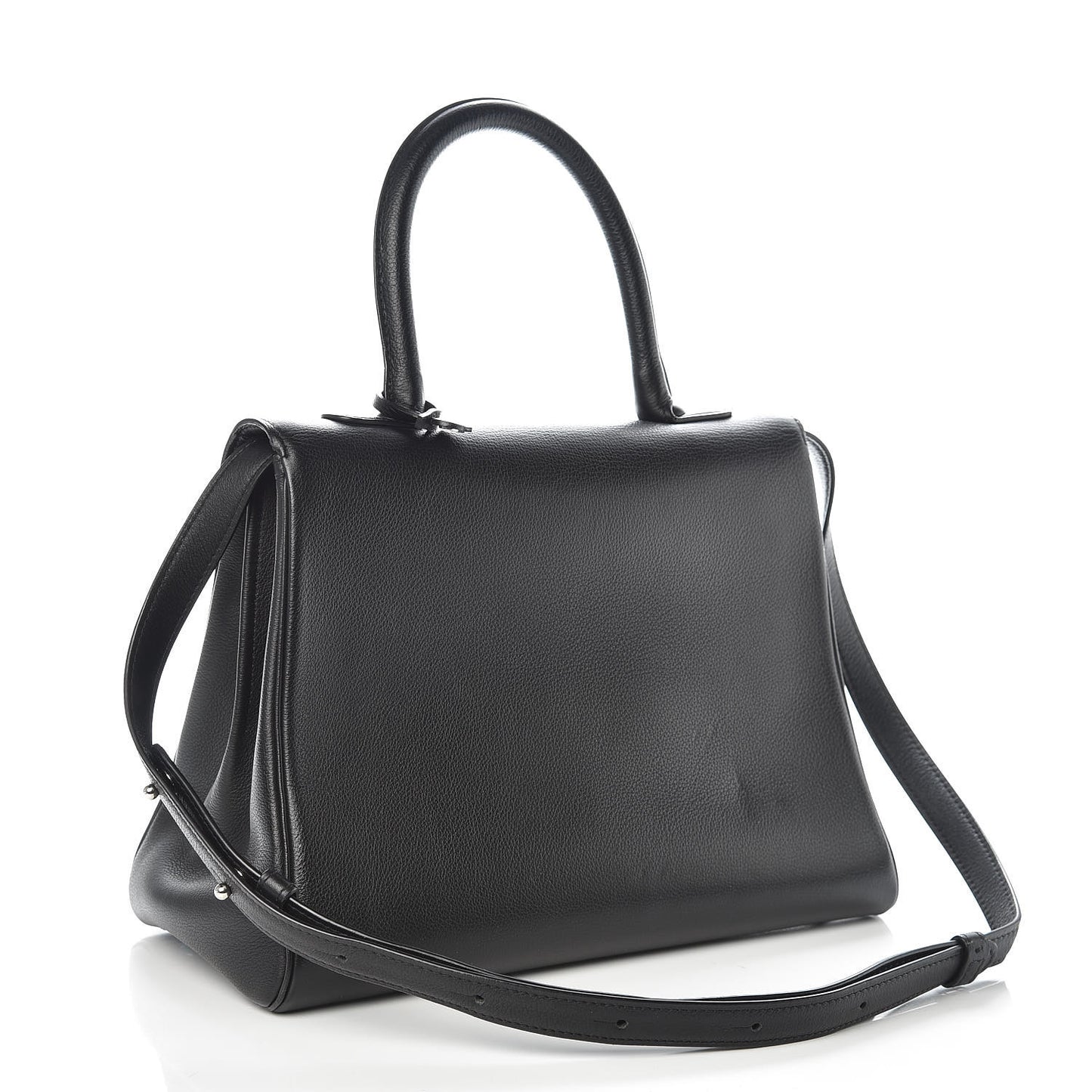 Grained Calfskin MM Brillant Satchel Black