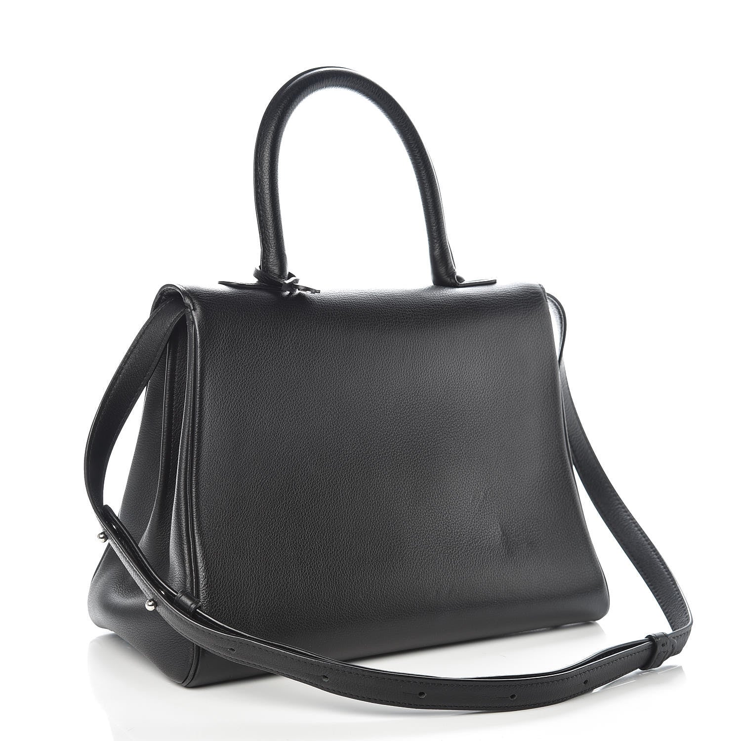 Delvaux Grained Calfskin MM Brillant Satchel Black 3 of 9