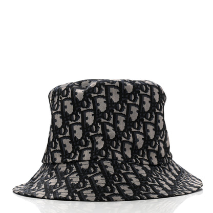 Christian Dior Polyester Cotton Oblique Teddy-D Brim Bucket Hat 58 Black 3 of 8