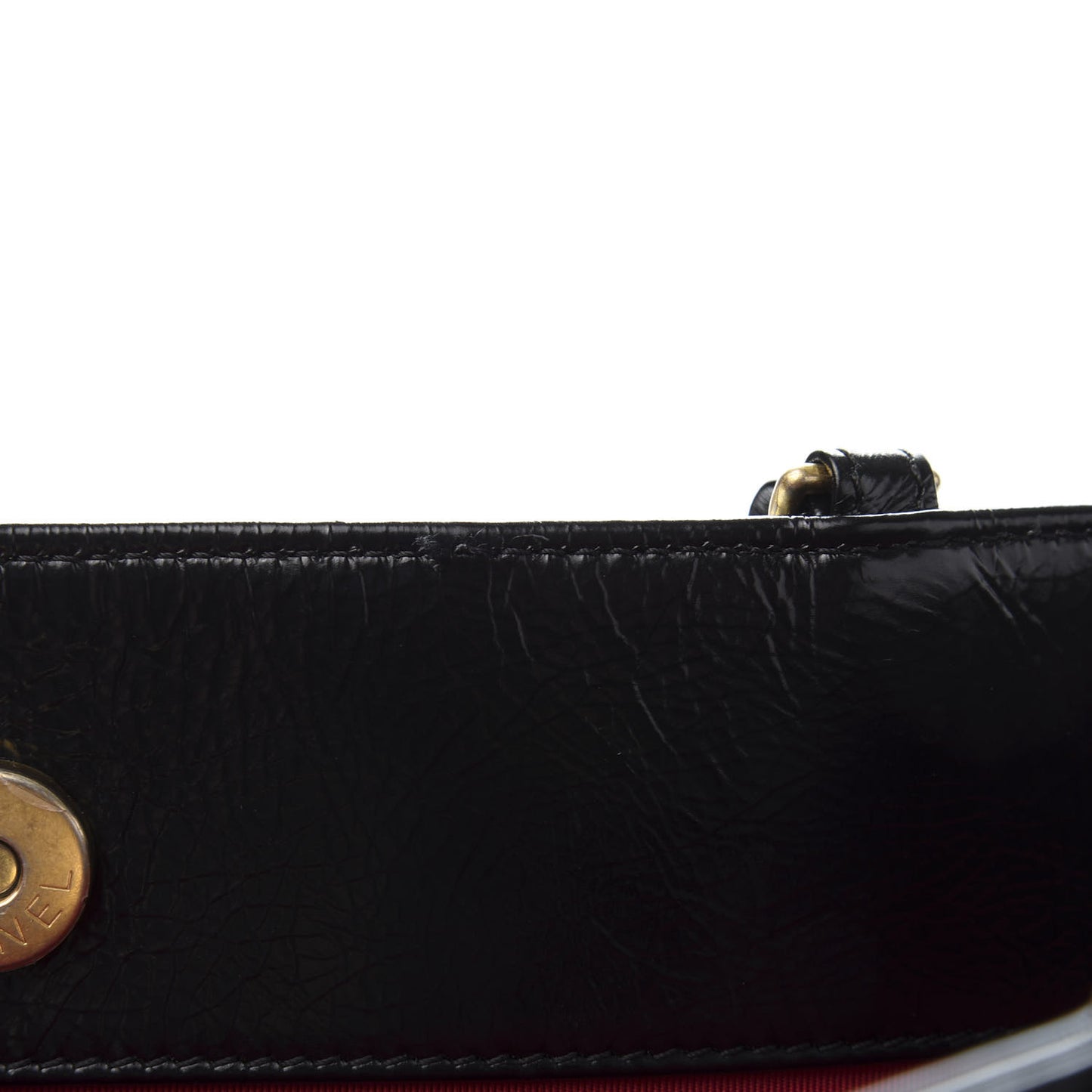 Shiny Aged Calfskin Shopping Bag Black