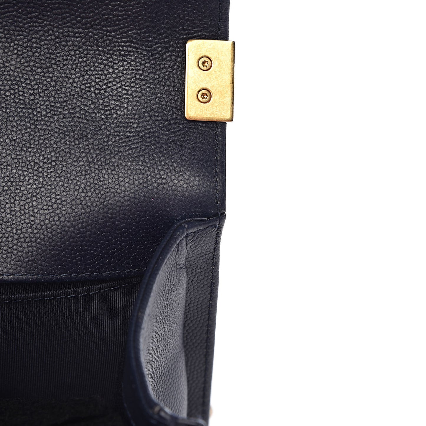Caviar Quilted Medium Boy Flap Dark Blue