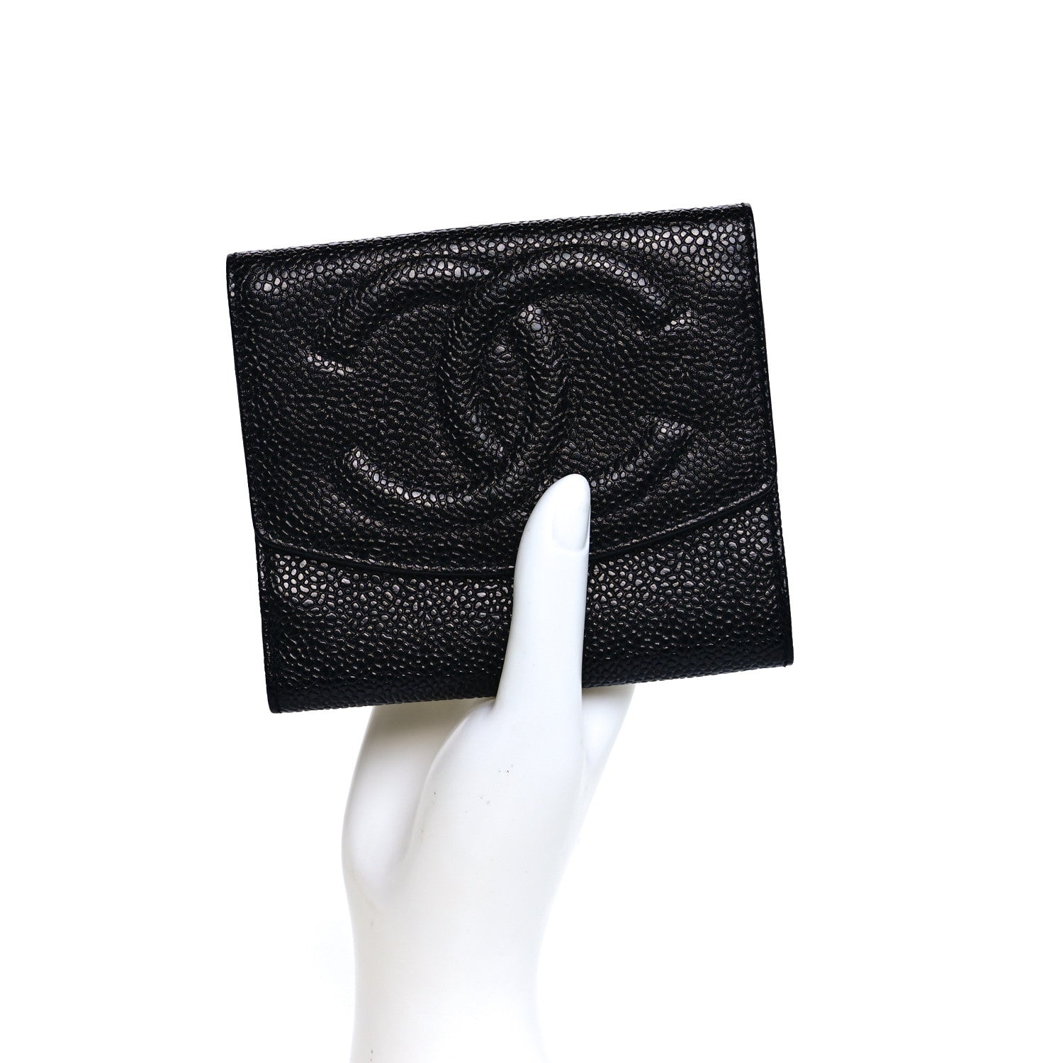 Chanel Caviar Timeless CC Compact French Wallet Black 2 of 9