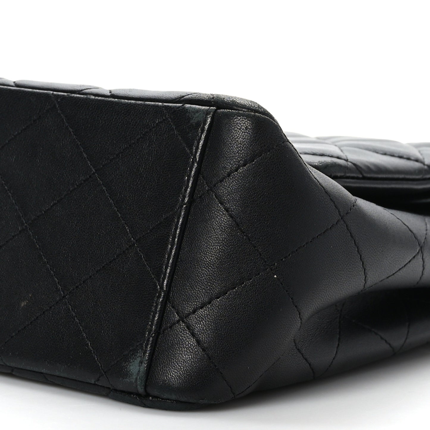 Lambskin Quilted Maxi Double Flap Black