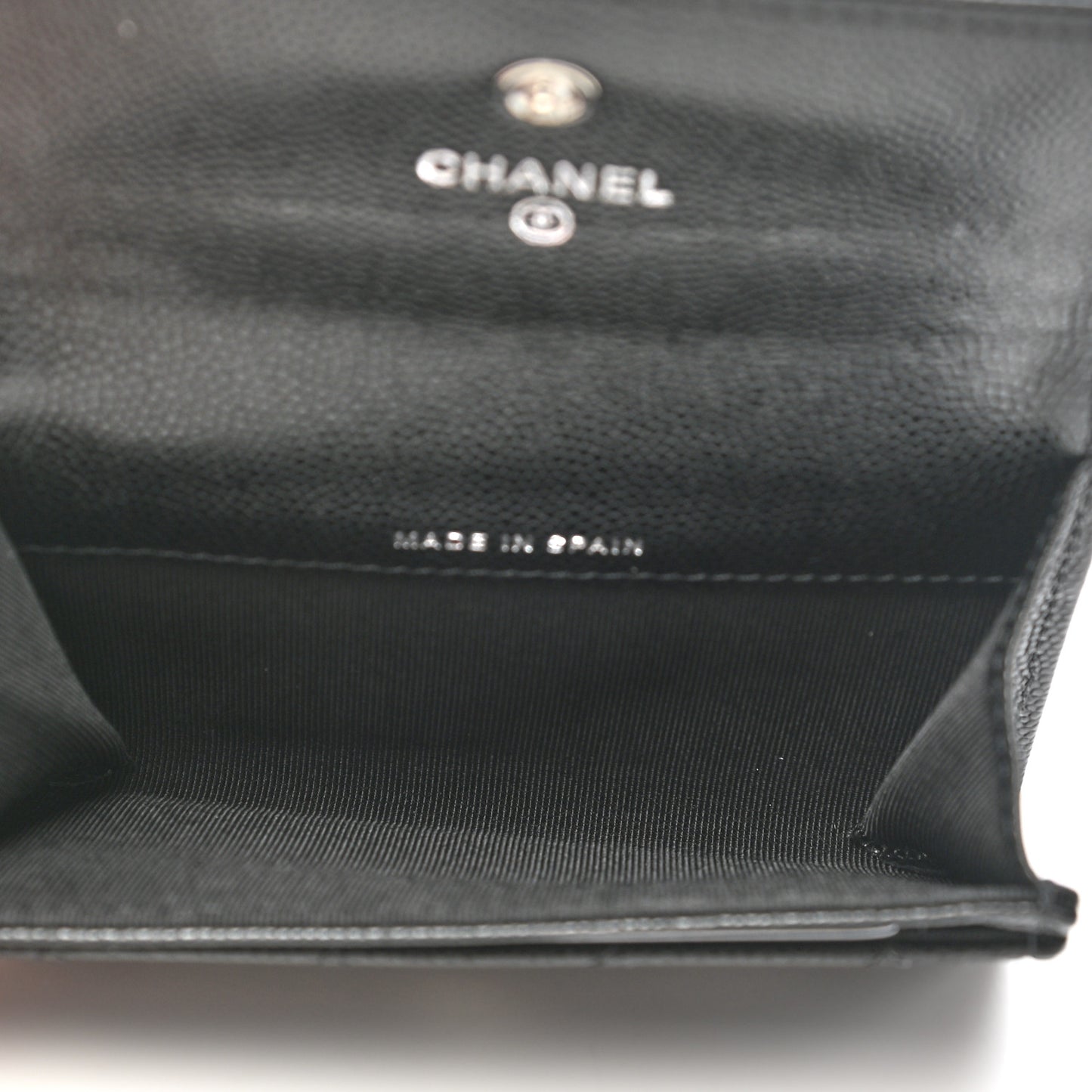 Caviar Quilted Boy Flap Card Holder Black